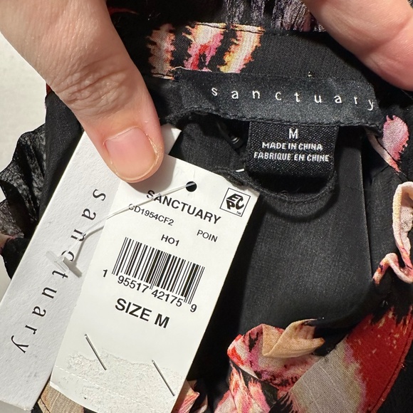 NWT Sanctuary Twice As Cute Metallic Mini Babydoll Dress - size M - Picture 7 of 8